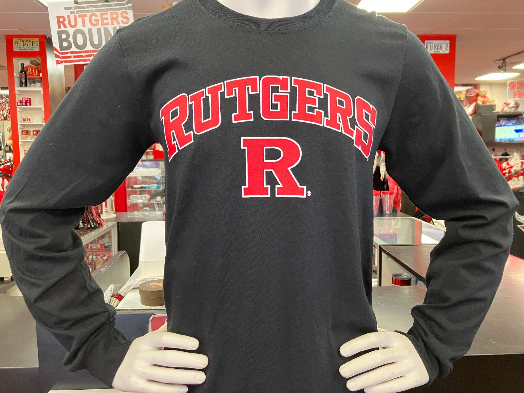 Rutgers Long Sleeve T-shirt Black - Scarlet Fever Rutgers Gear
