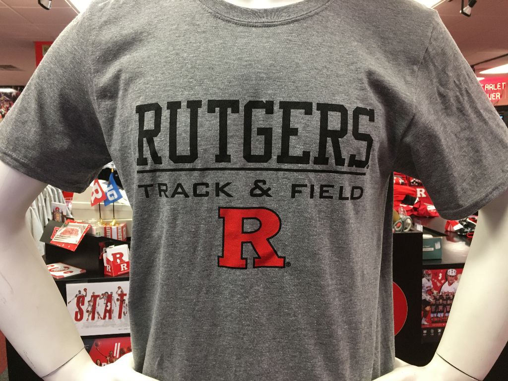 Rutgers Sports T Grey Track and Field - Scarlet Fever Rutgers Gear
