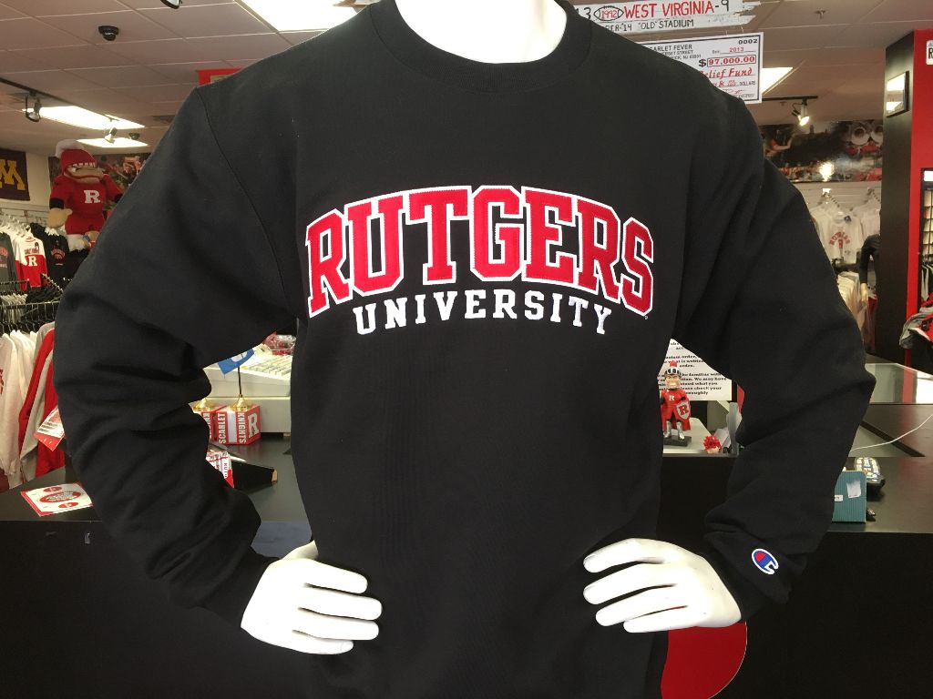 Rutgers Comfort Colors Crewneck in Granite - Scarlet Fever Rutgers Gear