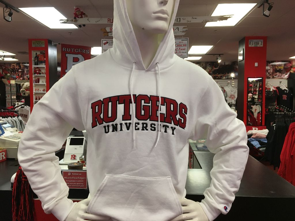 Rutgers Champion Hood White - Scarlet Fever Rutgers Gear