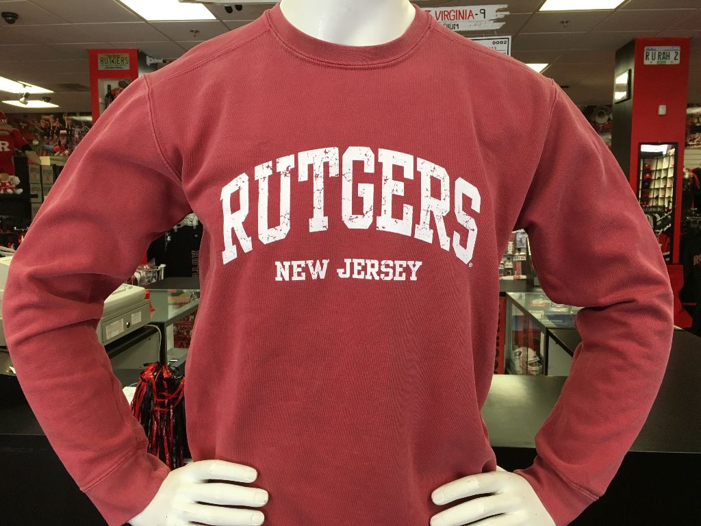 Rutgers Comfort Colors Crewneck in Brick - Scarlet Fever Rutgers Gear