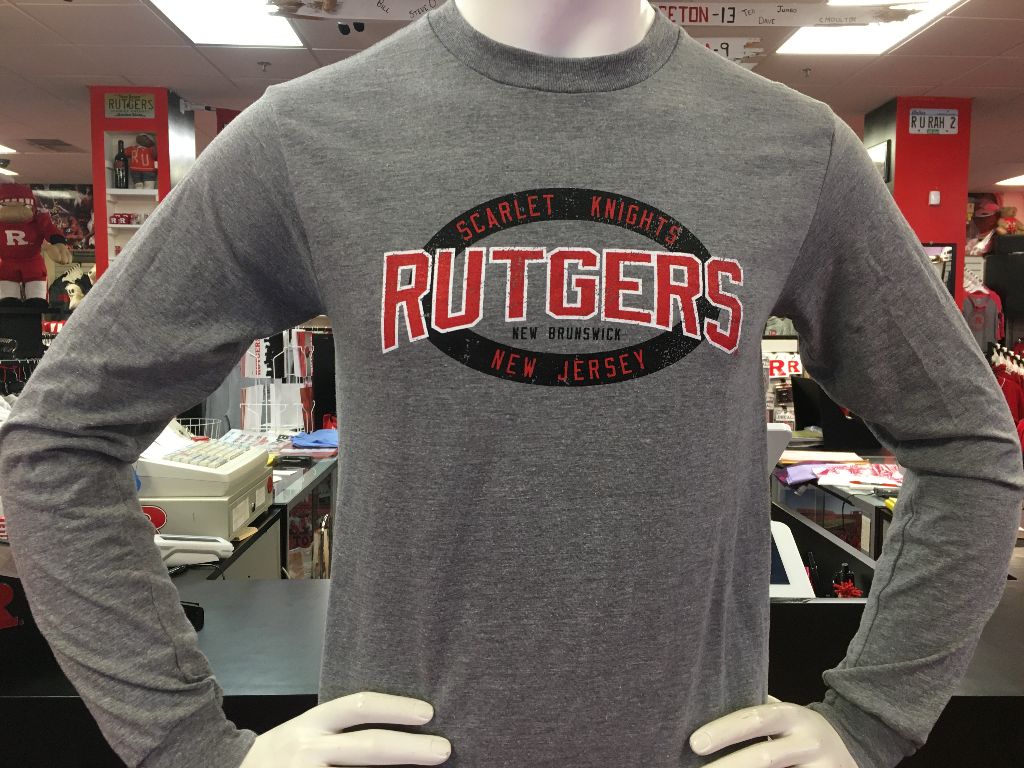 Rutgers Long Sleeve Grey - Scarlet Fever Rutgers Gear