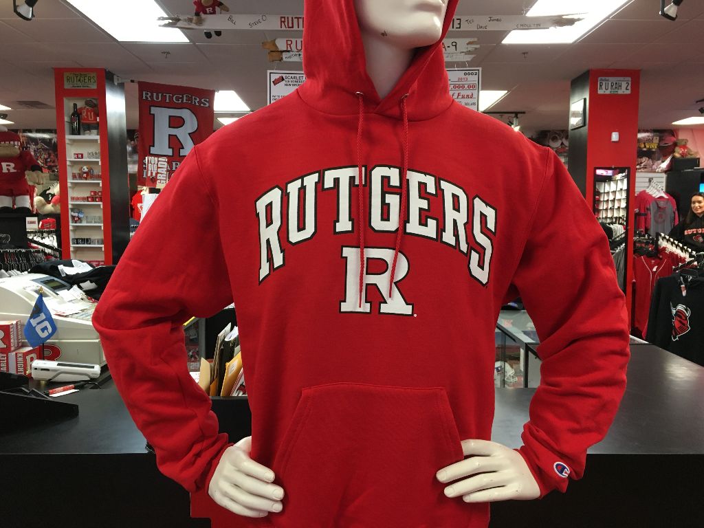 Rutgers Champion mid-weight Hood in Red - Scarlet Fever Rutgers Gear