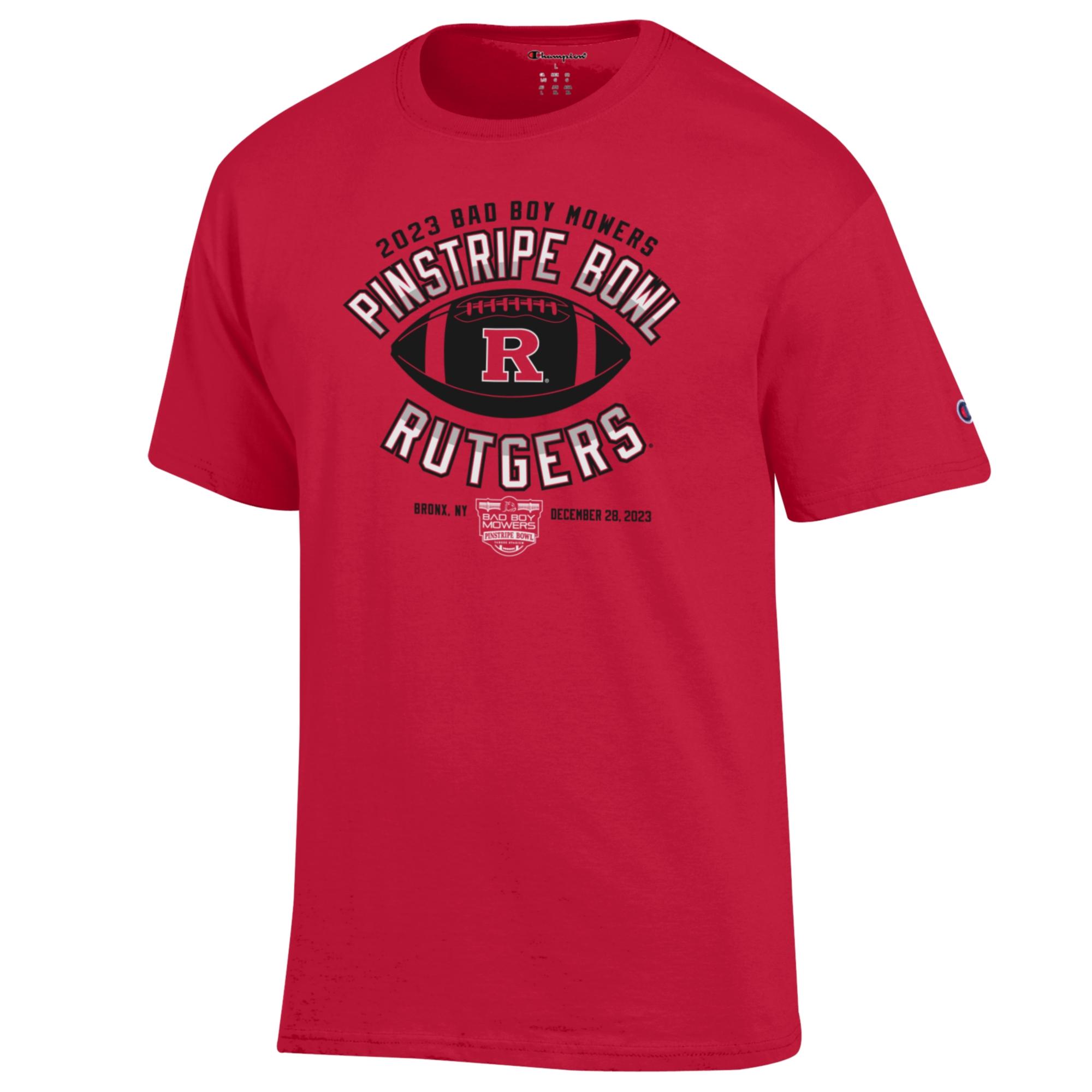 Rutgers Pinstripe Bowl Red Short Sleeve Tshirt Scarlet Fever Rutgers