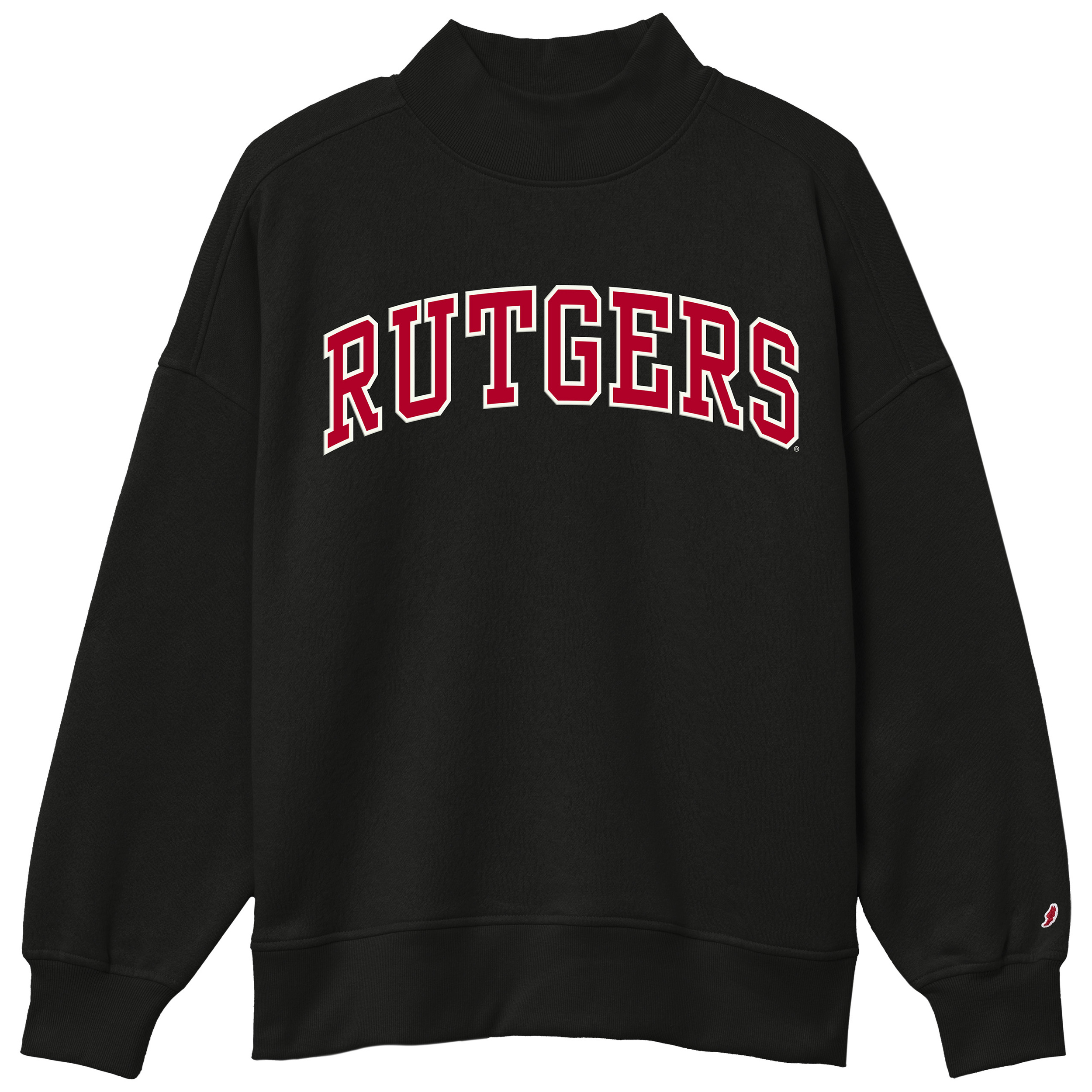 Rutgers Mock Neck Black - Scarlet Fever Rutgers Gear